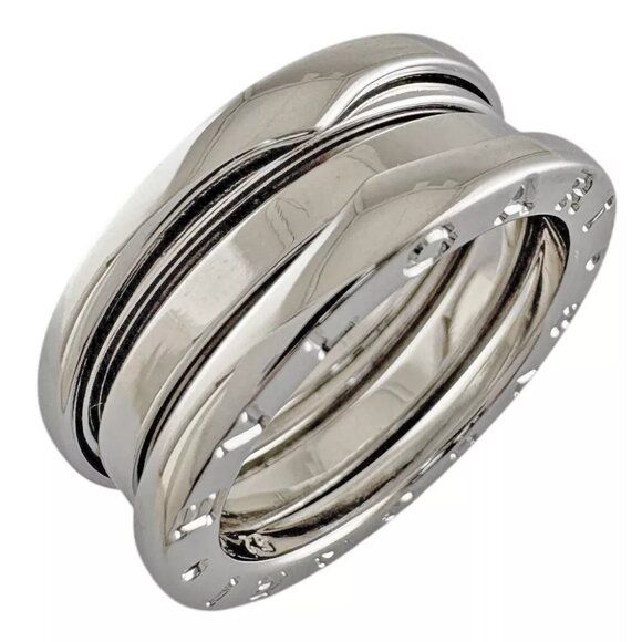BVLGARI Ring US 6 EU52 K18 white gold B-zero.1 3 bands - Picture 1 of 6